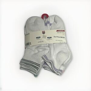 K Swiss Women's Low Cut  Socks 6 Pack Medium 4-10 White Sport Training Gym